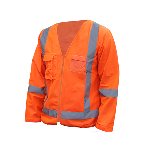 Hi Vis Long Sleeve Safety Vest (Orange)